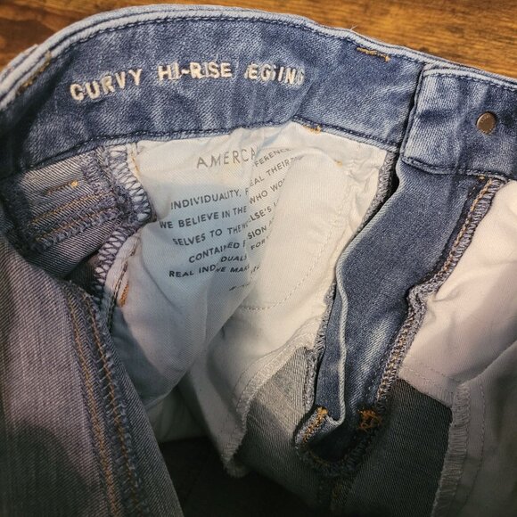 American Eagle Jeans 6 R Dream Jean Hi Rise Curvy Tummy Control Ripped Stretch - Picture 5 of 12